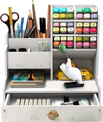Produktbild von Famanu Büroorganizer große Kapazität mit Schublade - Organizer für Schule, Zuhause, Büro (PB17)