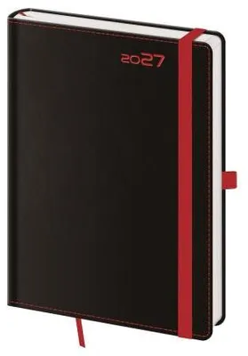 Immagine prodotto di Agenda settimanale A5, nera e rossa, con anello (DB423-1-27)