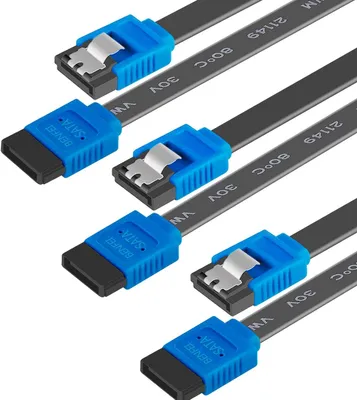 Produktbild von BENFEI SATA III Kabel, 3 Stück, 6Gbps, gerade, HDD- SDD-Datenkabel mit Arretierung, 45,7 cm für SATA HDD, SSD, CD-Treibe