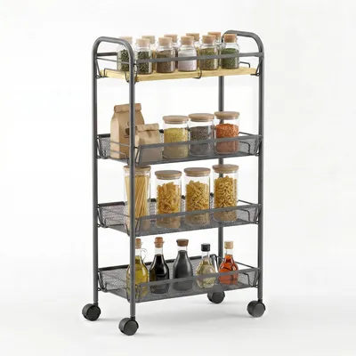 Produktbild von Sekey Küchenwagen schmal Nischenregal mit Rollen 20cm breit Rollwagen schmal