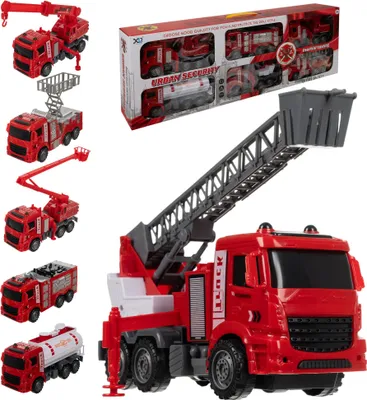Produktbild von Reibungsgetriebenes Feuerwehrautos Set 6 Spielzeugautos Feuerwehr Spielzeug für Kinder 24631