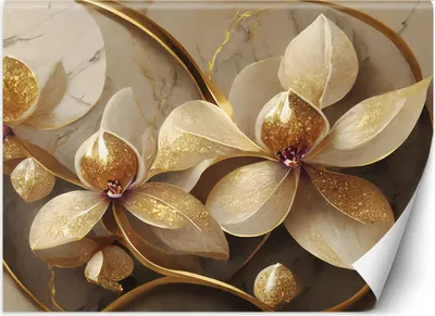 Produktbild von Vlies fototapete Blumen Glamour Gold 200x140 cm Feeby Gold inkl. Kleber einfache Montage