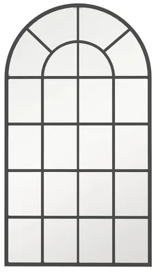 Produktbild von Dekorativer Wandspiegel - Fenster-Spiegel aus Metall - 65x110 cm - Rechteckig - Modern für Wohnzimmer Schlafzimmer Flur - Schwarz