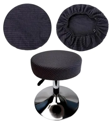 Produktbild von Runder Hockerbezug 30-40 cm, r Stoff, Dehnbar, Knitterfrei, Waschbar, Staubdicht, Weich und Langlebig