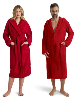 Produktbild von Möve Superwuschel Bademantel mit Kapuze, Größe L, Ruby