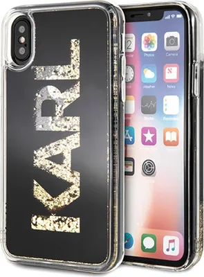 Produktbild von Karl Lagerfeld Klhcpxkagbk Iphone X/Xs Czarny/Schwarz Karl Logo Glitter