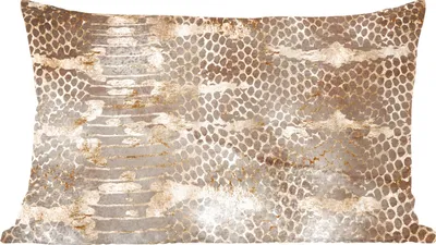 Produktbild von MuchoWow® Zierkissen Sofakissen Wohnzimmer Dekokissen 50x30 cm Tiermuster - Gold - Schlange - Wohnzimmerdekoration - Polster mit Photo