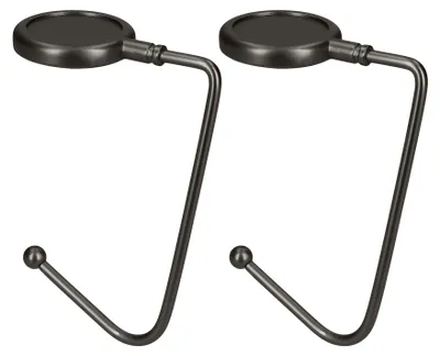 Produktbild von kwmobile Taschenhalter für Tisch - 2x Handtaschenhalter für Tisch - Taschenhaken - Taschen Aufhänger - Taschen Halter Haken - Tischhaken Set Schwarz