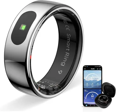 Produktbild von Smart Ring silber, Größe 11, Fitness-Tracker, 5 ATM, für Sport
