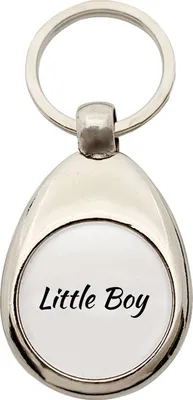Produktbild von Huuraa Schlüsselanhänger Little Boy Schriftzug Metall Schlüsselring Einkaufswagenchip Geschenkidee