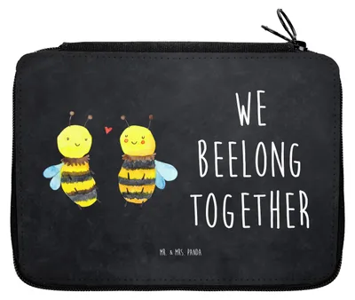 Produktbild von Mr. & Mrs. Panda Bleistiftetui Biene Verliebt - Kreidetafel - Geschenk, Etui, Federpenal, Mäppchen, Federtasche, Schlamper