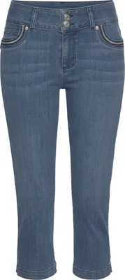 Produktbild von LASCANA Caprijeans mit kleinem Beinschlitz blue-washed Größe 42