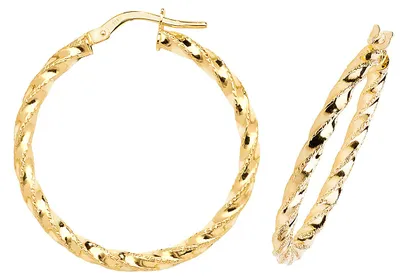 Produktbild von 9 Karat (375) Gold Damen - Paar Creolen - 25mm; TRS38423MM25
