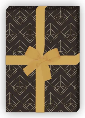Produktbild von Geometrisches Art Deko Geschenkpapier, im Gatsby Stil - G12304, 32 x 48cm