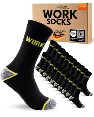 Produktbild von Arbeitssocken Herren Baumwolle Work Socken - 70210T Grau/Meliert 47-50 10 Paar