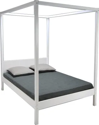Produktbild von Himmelbett ROMANCE / Bett 160x200 - Weiß lackiert