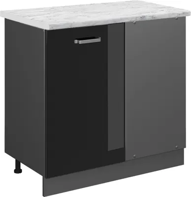 Immagine prodotto di Mobile ad angolo cucina Vicco R-Line Nero lucido 86 cm PL Marmo, Model 46850