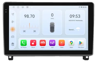 Zdjęcie produktu dla Radio samochodowe, funkcje multimedialne, integracja ze smartfonem, kompatybilne z Peugeot 407 I (2004-2011), bezprzewodowa konstrukcja, model QS6 (6GB 64GB)