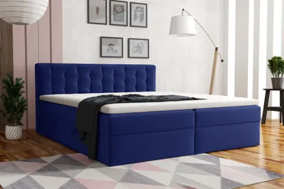 Produktbild von Boxspringbett Schlafzimmerbett DIAGO 200x200cm Stoff Fresh Blau
