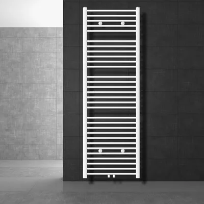 Obrázok produktu pre LuxeBath kúpeľňový radiátor Sahara, 600x1800 mm, biely, zakrivený, so stredovým pripojením, bez vykurovacieho telesa