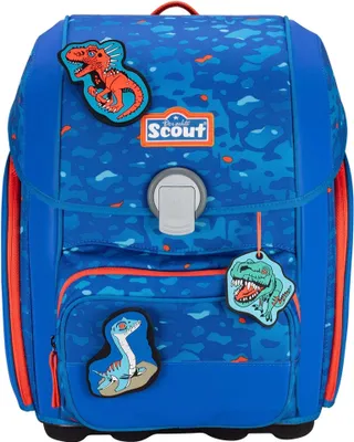 Produktbild von Scout Genius Schulranzenset Superflash 4 teilig Blue Dino
