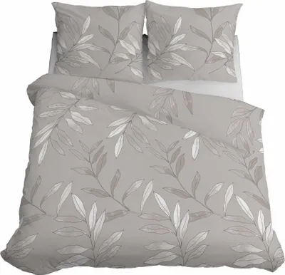 Produktbild von Bettwäsche Set 220x200 Satin Mikrofaser Blumen Blätter