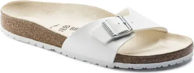 Produktbild von Birkenstock Madrid Damen-Pantoletten in Weiß – weite Passform