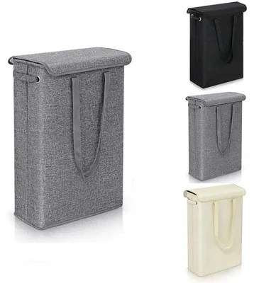 Immagine prodotto di Cesto portabiancheria con coperchio - Pieghevole e moderno - Grigio