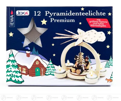 Obrázok produktu pre Príslušenstvo Pyramídové čajové sviečky Premium (12) UK 24 šírka x výška cca 4 cm x 4 cm NOVINKA