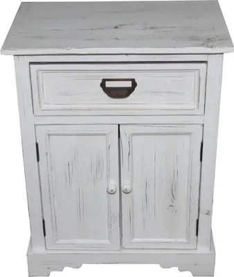 Image de Casa Padrino Shabby Chic Commode de style campagnard avec tiroirs blanc antique L 50 cm, H 64 cm - Commode antique