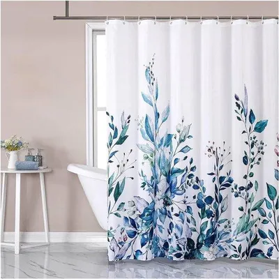 Produktbild von Unyqoos® Wasserabweisender Duschvorhang mit schimmelresistenter Beschichtung und verstellbaren Haken, 180x180 cm