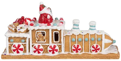 Imagen del producto de Clayre & Eef, figura decorativa de tren, color marrón, poliresina