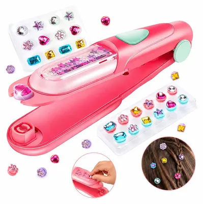 Produktbild von Haarflechtmaschine Mädchen 24 Steine – Glitzer, wiederverwendbar, DIY | Frisuren Werkzeug für Kinder 6-12