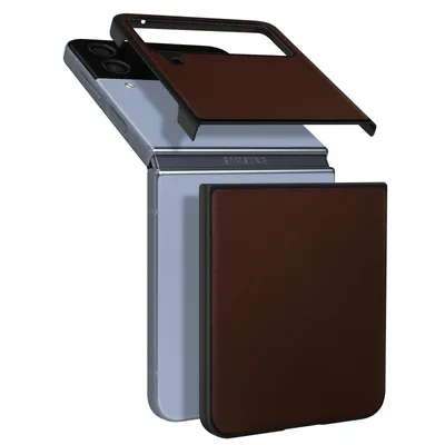 Produktbild von Avizar, Stoßfeste Lederhülle für Samsung Galaxy Z Flip4, Braun