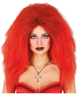 Produktbild von Teufelsmähne Perücke Schwarz/Rot