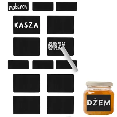 Zdjęcie produktu dla Samoprzylepne prostokątne etykiety kredowe Orion do słoików konserwowych z kredą, zestaw 16 sztuk