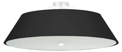 Immagine prodotto di Plafoniera, nero, bianco, tessuto, vetro, acciaio, L 60 cm