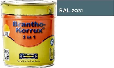 Produktbild von Brantho Korrux 3in1 Rostschutzfarbe 750ml RAL 7031 blaugrau seidenglänzend