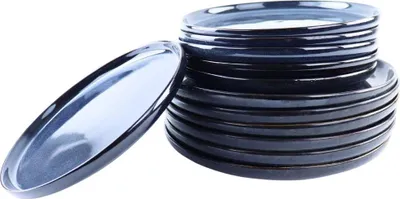 Produktbild von OTIX Serviesset 12-teilig Geschirrset 6-Personen Frühstücksteller Speiseteller Blau Steingut EBONY
