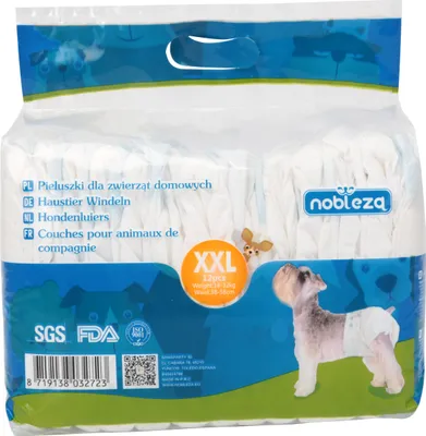 Produktbild von Hundewindeln für Hündinnen - Rüdenwindeln mit dehnbarem Bund Passend für Taille,12 Pack, XXL,60*37CM