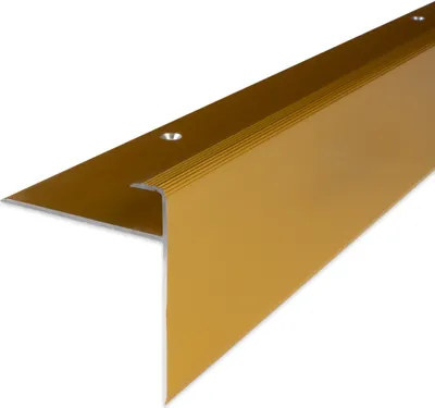 Produktbild von PROVISTON | Einschubprofil | Aluminium eloxiert | Goldfarbig | Breite 50 mm | Höhe 10 mm | Länge 2700 mm | Gebohrt | Abschlussprofil | Einfassprofil | Abschlussleiste | Bodenprofil | 1 Stück