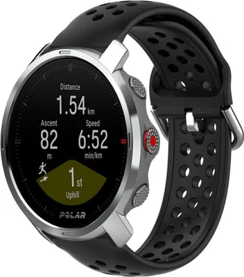 Produktbild von Strap-it Polar Grit X Silikonarmband mit Löchern (Schwarz)