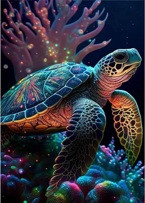 Diamond Painting Set 30x40 cm, 5D, Schildkröte, Bastelset