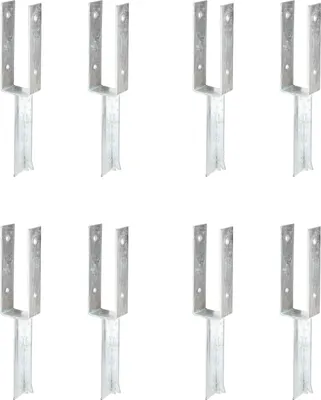 Immagine prodotto di Supporto per pali a U 8 x di Alberts con ancoraggio in calcestruzzo in ferro a T, 71x200 mm, zincato a caldo, da incassare nel calcestruzzo, ancoraggio in calcestruzzo 200 mm