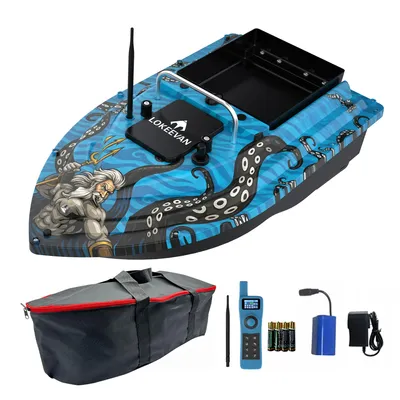 Produktbild von GPS RC Koederboot mit Echolot 12000mAh 500M kabellose Fernbedienun Angelköderboot 100 Speicherpunkte 2 kg Köderladung, D32ED
