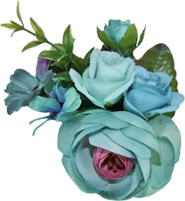 Produktbild von Anstecknadel mit bunten Blumen - Blau