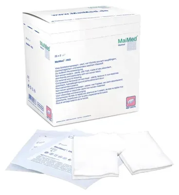 Image de Compresses à fentes MaiMed 5 x 5 cm, 6 fois stériles, 50 pcs