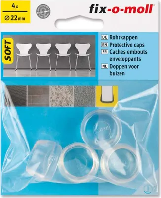 Produktbild von Rohrkappen Soft transparent 22 mm fix-o-moll