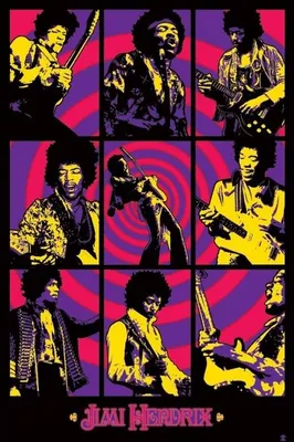 Obrázok produktu pre Jimi Hendrix – Purple and Yellow – 61 x 91,5 cm – plagát