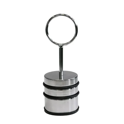Produktbild von Türstopper Edelstahl mit Griff Türpuffer Massiv 1,1 kg Boden Puffer Bodentürpuffer Gummipuffer Rutschfest Tür Stopper Gummiert